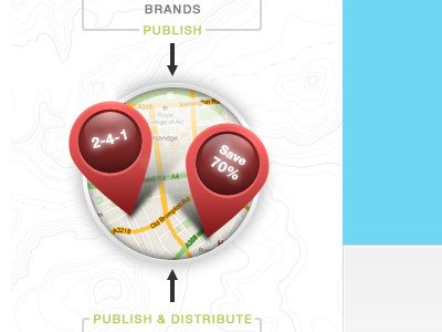 Map it arrows brands flow map pins pointer publish
