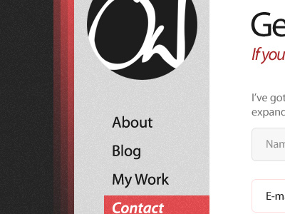 OW contact branding contact freelance logo myriad pro navigation semibold stripes ui web website