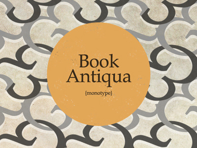 Book Antiqua ampersand book antiqua circle homage monotype texture