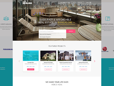 Real estate listing portal. WIP flat home page modern mortgage real estate template web web design