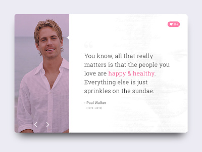 Author Quote author quote clean flat paul walker photoshop quote card ui widget