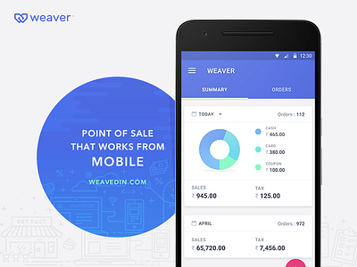 Weaver POS - UI chart clean dashboard illustration mobile ui ux weavedin weaver