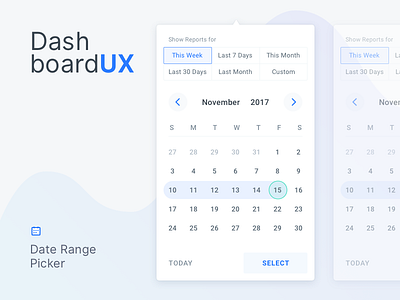 Dashboard UX - 01 Date Range Picker calendar dashboard date date range datepicker ui ux