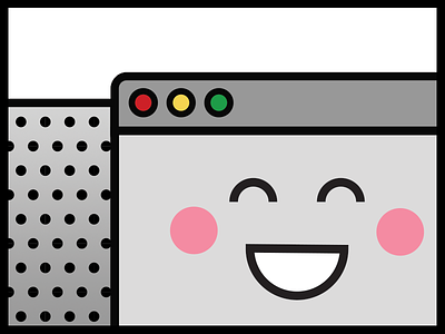 Happy Browser browser flat grey happy icon interface poster simple smile ui