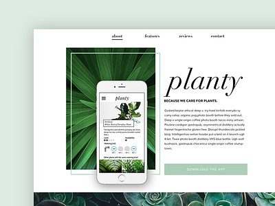 Planty - landing page clear eco floral flower green landing page minimalistic pastel plant