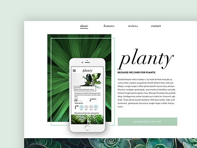 Planty - landing page