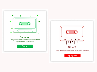 Error and Success Messages. Illustrations made with Figma. design flat illustration ui
