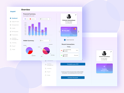 Simple Fi Dashboard Design app design web