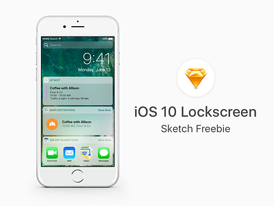 iOS 10 Lockscreen [Sketch Freebie] ios ios10 lockscreen