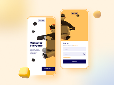 Music Streaming Welcome Screen UI Design 10ddc 3d art design illustration inspiration music music app ui ui ux ui design ui inspiration uidesign ux welcome page welcome screen