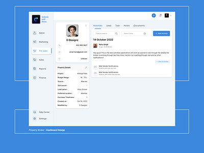 Property Dashboard design ui
