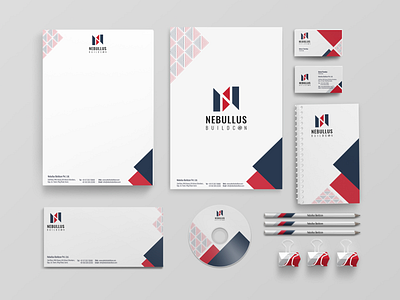 Nebullus Buildcon | Corporate Identity branding branding design corporate identity design illustration minimal mockup typography vector