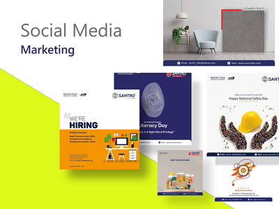 Social Media Post Design | SantroTiles branding illustrator social media post typography vector