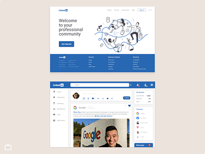 Linkedin Web redesigning blue design job board job listing job portal linkedin redesign website design