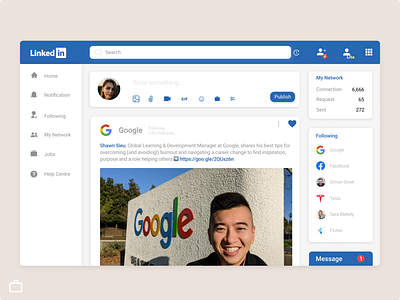 Linkedin dashboard redesigning