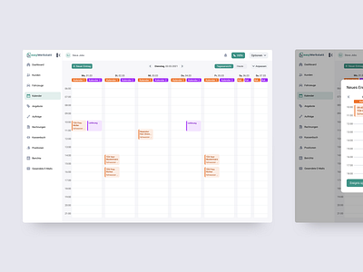 📅 easywerkstatt - Calendar app calendar calendar ui dashboard dashboard design interface interface design ui ux web webapplication