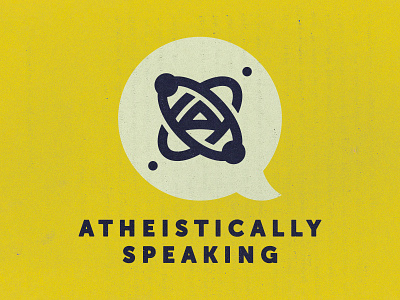 Atheistically Speaking Podcast a atheism atom atomic logo podcast retro