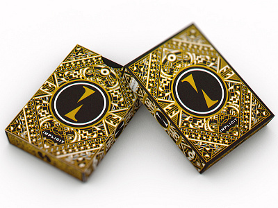 Implicit Playing Cards (Deck 001) busy gold and black playing cards tedious