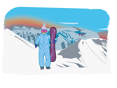 snowboarder illustration men mountains snow snowboarder winter