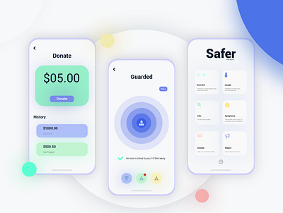 Safer Covid Tracking App 2d adobe xd design figma graphic design ui