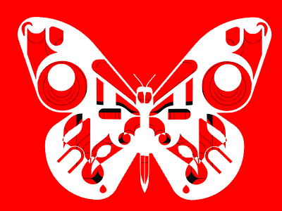 lazy vector butterfly black butterfly red white