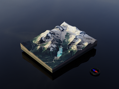 Lake Louise 3d blender google maps heightmap location map real world terrain