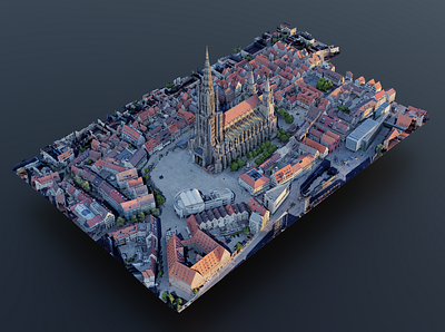 Ulm 3d blender google maps location map real world