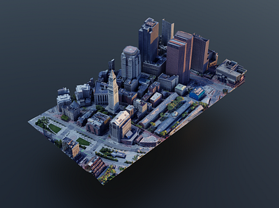 Downtown Boston 3d blender google maps location map real world