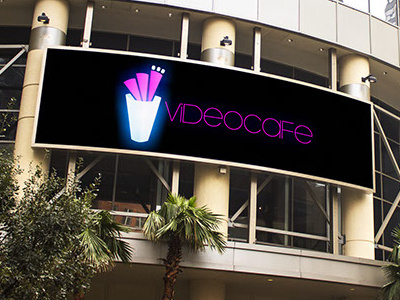 Videocafe \ billboard led + isologo design by Claure ad billboard cafe design isologo led logo pub video