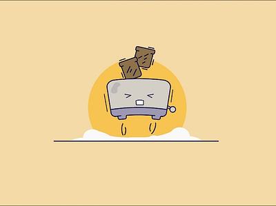 Vector illustration toaster bread cartoon design food toaster vector vector illustration yellow