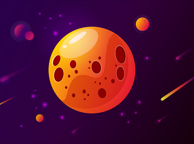 Space and planets cartoon graphic graphicdesign illustration moon planets space stars vector