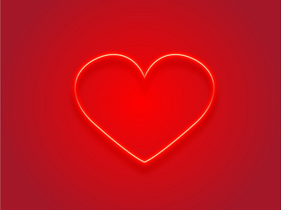 Neon heart cartoon graphicdesign heart illustration logo minimalism neon redheart trendy vector