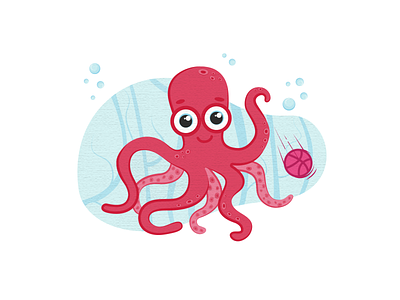 Octopus sticker 2d art cartoon digitalart digitalillustration dribble graphicdesign icon illustration logo octopus sticker texture trend trendy water