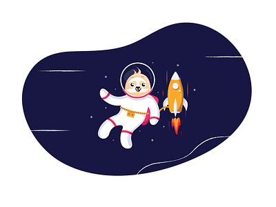 Flat design "sloth in space"