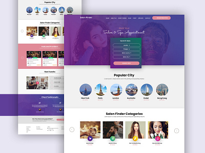 Salon Finder Concept concept design development dribbble dubaidesigner flatdesign landiing page latest design latest trend template typography ui design web site website design website designing