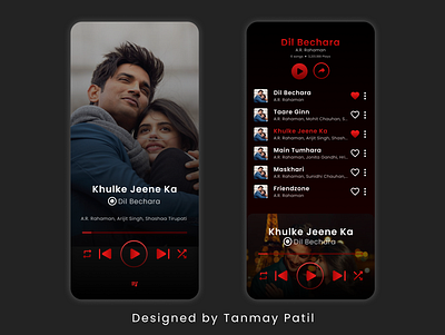 Music app UI application branding color design designer figma mobile app design mobile ui uidesign