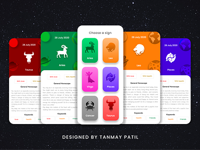 Daily Horoscope App UI app design application design designer figma mobile app design mobile ui uidesign