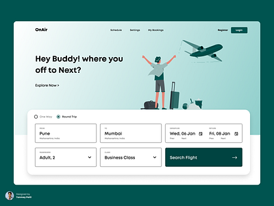 Flight Booking Website Landing Page