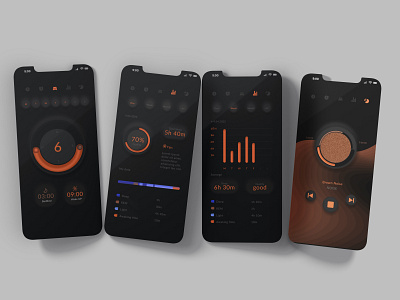 Sleep Tracker App UI minimal ui vector