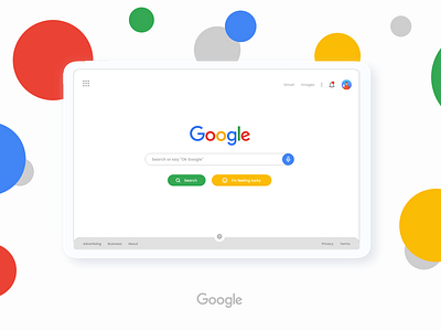 Google search redesign concept design flat minimal typography web