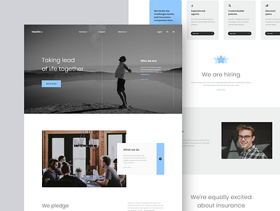 Healife - Website clean concept design insurance landing life minimalism page ui web