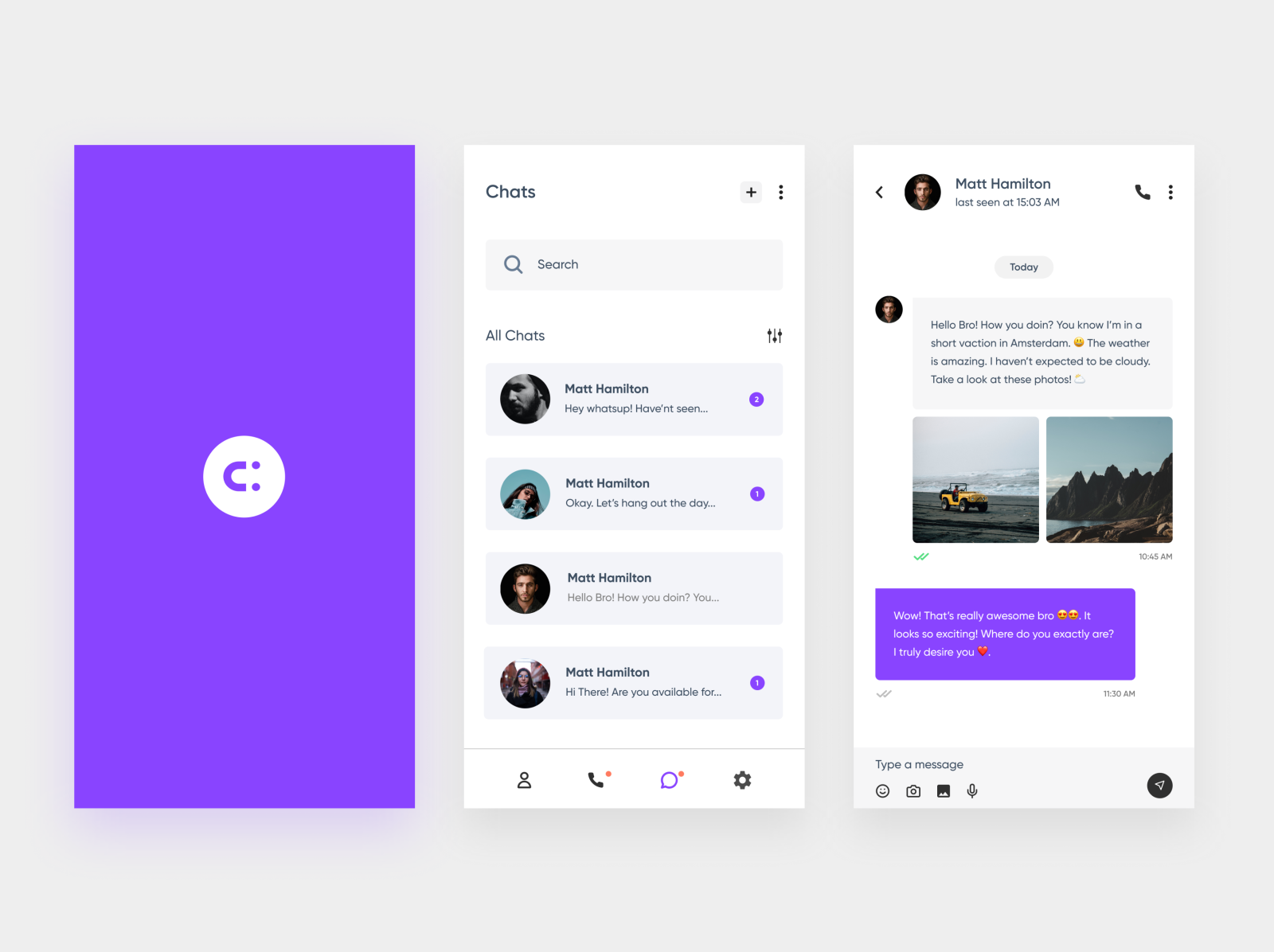 Dribbble - Messaging app.png by Millan Kumar Das 