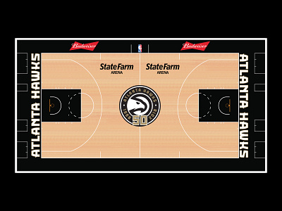 Atlanta Hawks: 50th Anniversary Court atlanta hawks branding branding agency branding and identity branding design design nba sports design