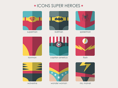 Icons Superheros icons set superheroes