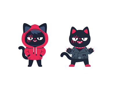 Cats cat character cute design funny illustration logo vector