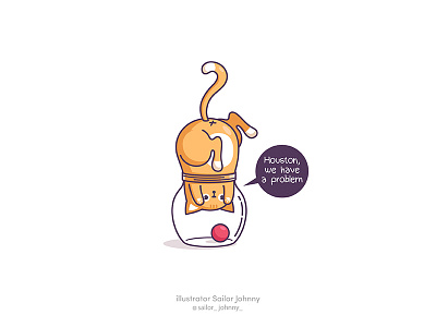 Cat 2d cat character characterdesign cute funny jar pet vector