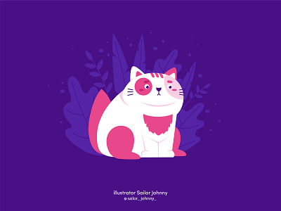 Cat animal cartoon cat color cute digital funny illustration illustrationart pet sticker vector