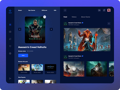 Gaming App - Dashboard buttons cards concept dashboard figma gaming gaming inspiration gredient overview pc game playstation games ui design ui theme ux design video video game video game app web app