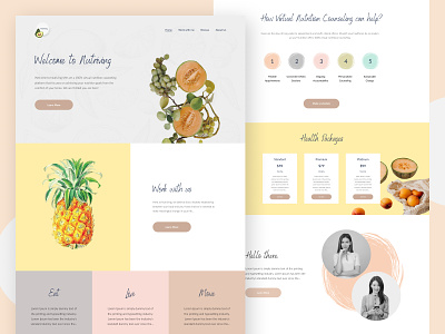Nutrition Counseling / Website concept divi figma fitness fruit health health care homepage illustration landing page nutrition nutrition business nutrition website protein soft colors ui ui design ux design web design website