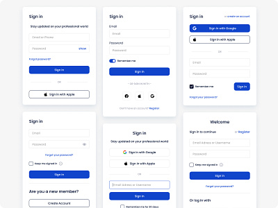 Sign in Forms/Design System